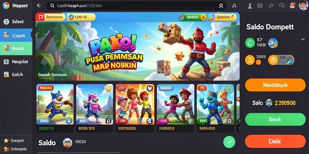 Tampilan menarik dengan beragam pilihan permainan.